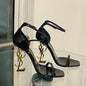 Elegant Red Wine High Heel Sandals with Unique Strap