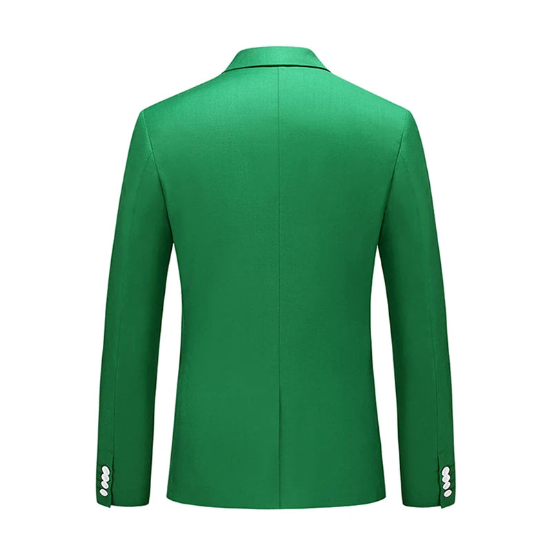 Bright Green Men's Blazer, Polyester Slim Fit Jacket