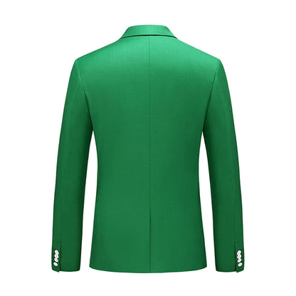 Bright Green Men's Blazer, Polyester Slim Fit Jacket