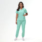 Stretchy V-Neck Nurse Scrub Set Jogger Pants
