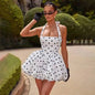Townlike Halter A-line Mini Ball Gown Dress for Women
