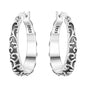 S925 Sterling Silver Iris Flower Hoop Earrings for Women