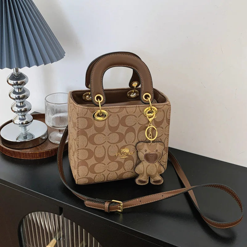 Vintage Monogram Handbag with Bear Charm