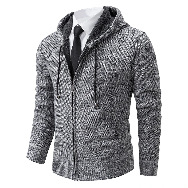 Men's Fleece Zipper Cardigan Casual Sports Coat