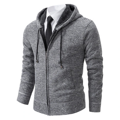Men's Fleece Zipper Cardigan Casual Sports Coat
