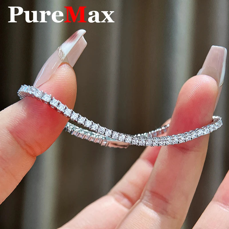 Moissanite Tennis Chain Bracelets 925 Sterling Silver