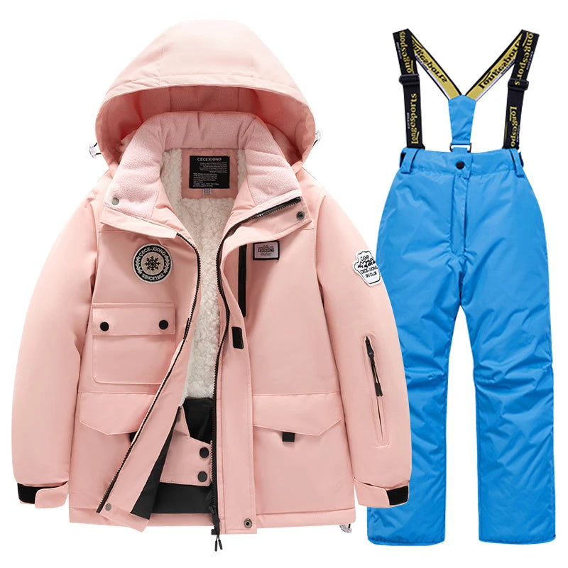 Winter Skiing Suit for Boys and Girls, Waterproof Polyester