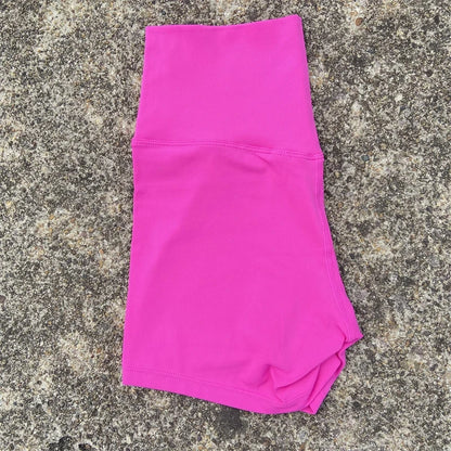 High Waist Yoga Shorts for Women in Solid Color
