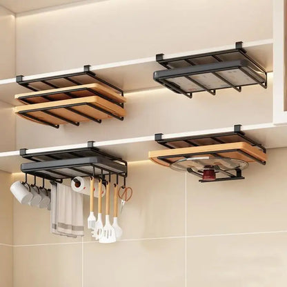 Steel Under Cabinet Organizer Rack with Hooks