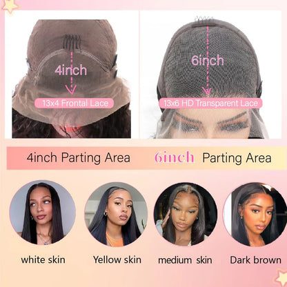 40 Inch Straight Human Hair Lace Front Wig Glueless