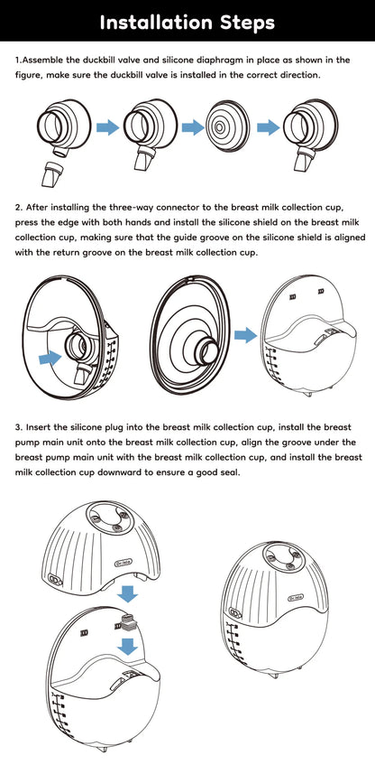 Wearable Electric Breast Pump with LED Display