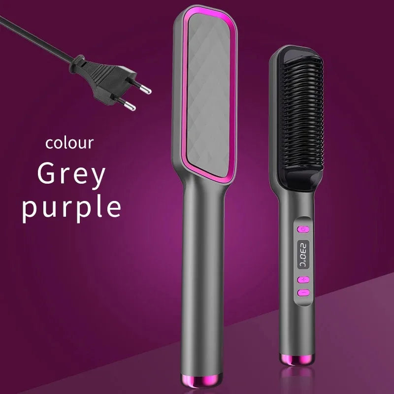 Electric Hot Comb Straight Hair Straightener Brush