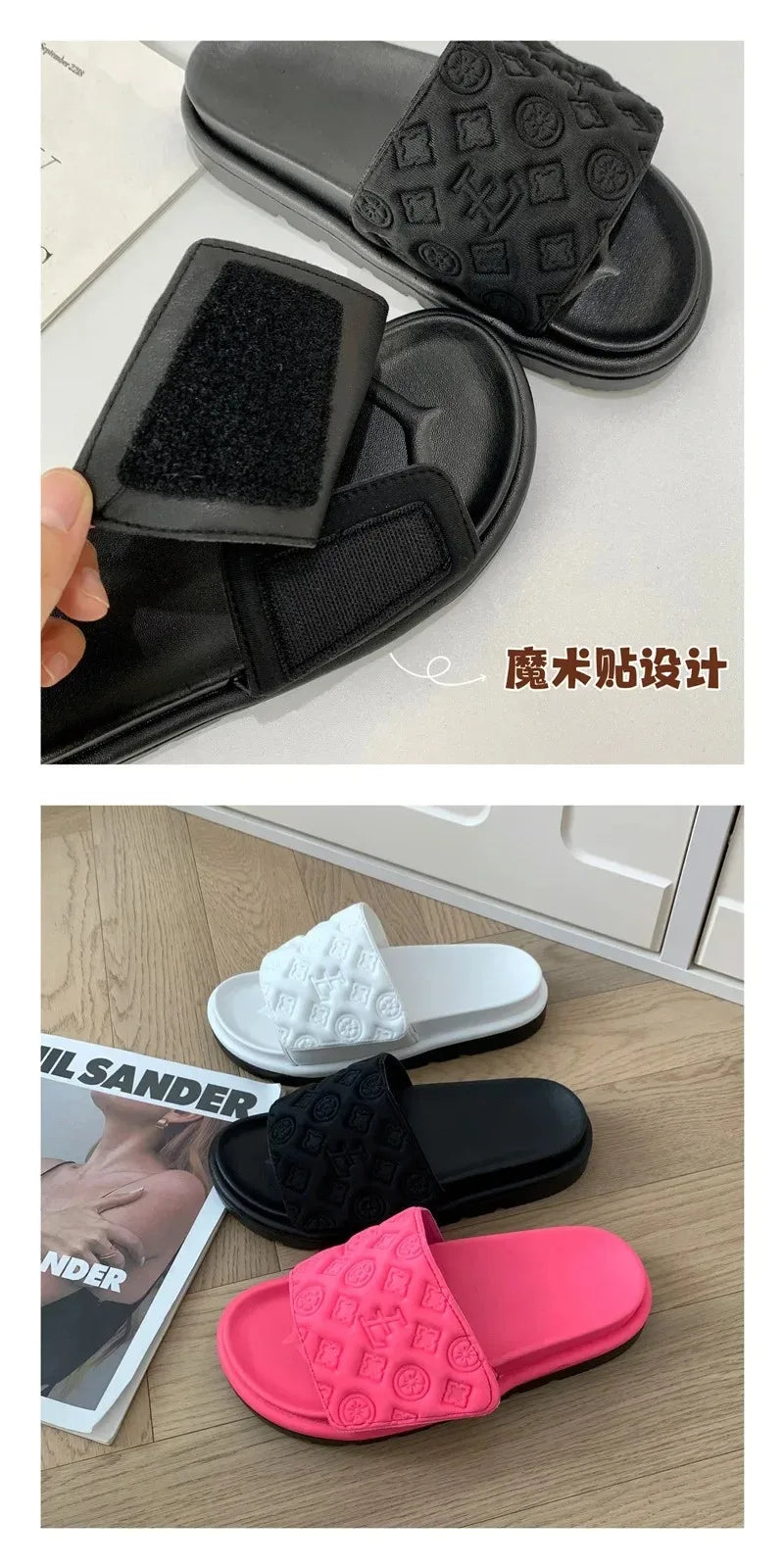 Ladies Canvas Flat Slippers Summer Sandals for Women