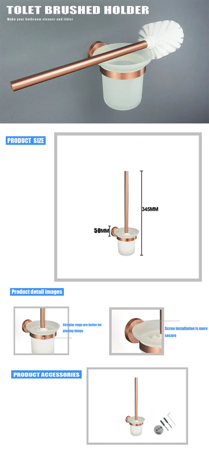 Brushed Rose Gold Metal Bath Hardware Set