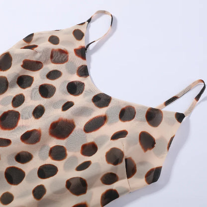 Animal Print V-Neck Ruched Maxi Dress for Women
