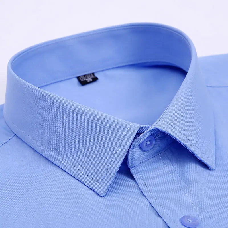 Men's Striped Long-Sleeved Shirt Comfortable Cotton Blend