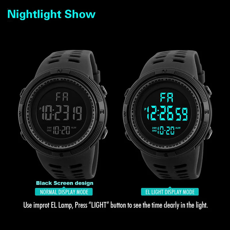Men's Military Sports LED Digital Watch with Luminous Features