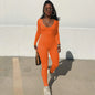 Dulzura Women Long Sleeve Bodycon Jumpsuit Overall