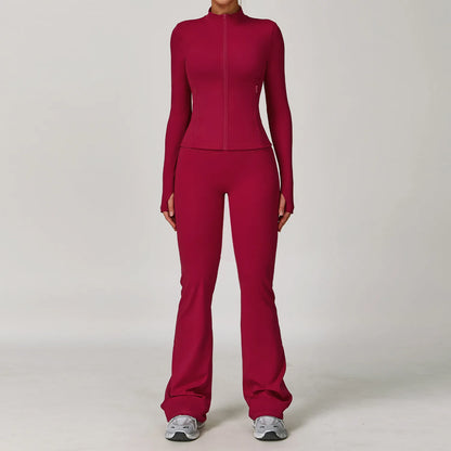 Yoga Suit Sports Set for Women Long Sleeve Athletic Wear