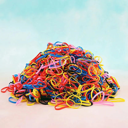 Colorful Elastic Hair Bands 1000 Pieces for Kids