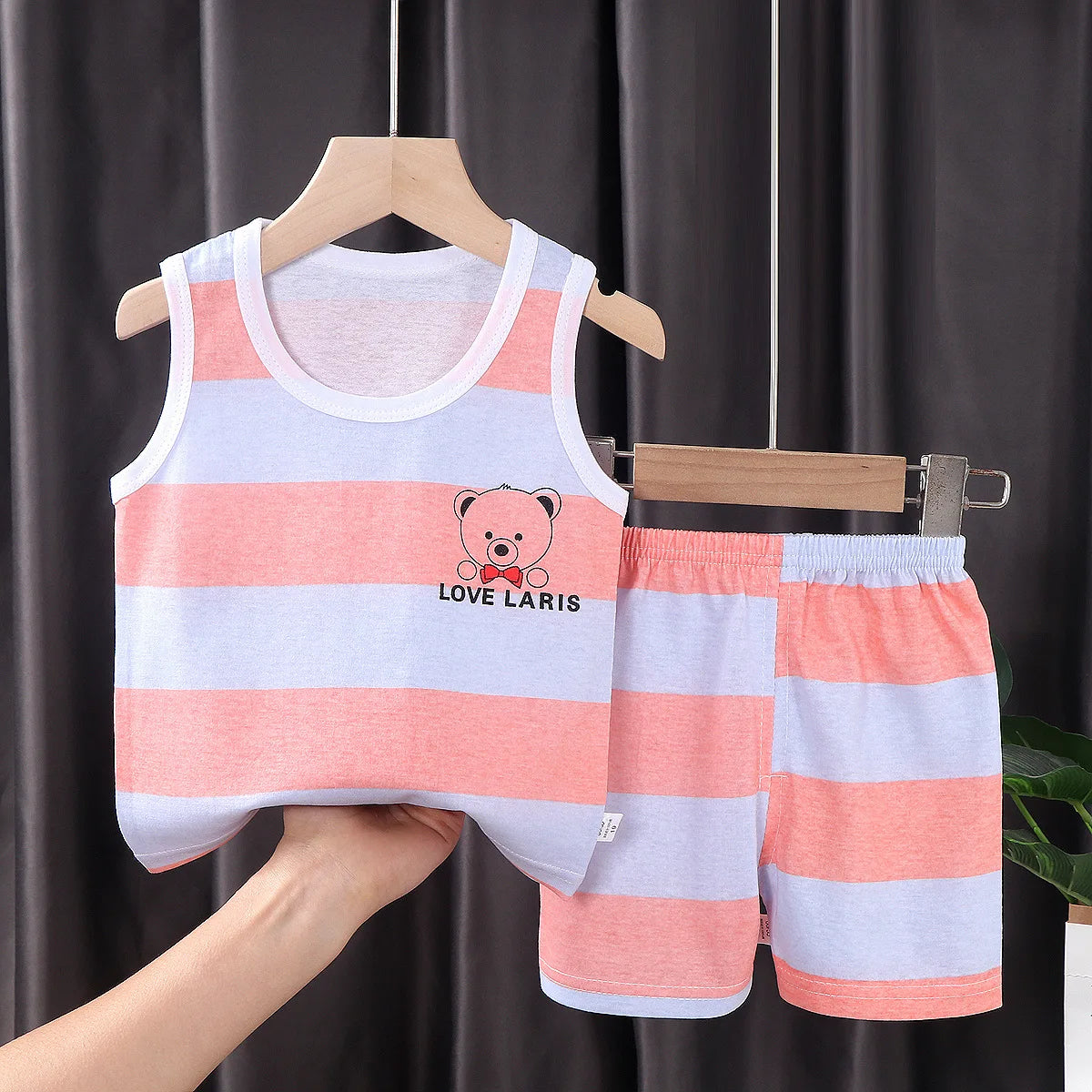 Children's Cotton Vest Set with Shorts for Summer
