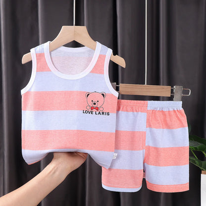 Children's Cotton Vest Set with Shorts for Summer