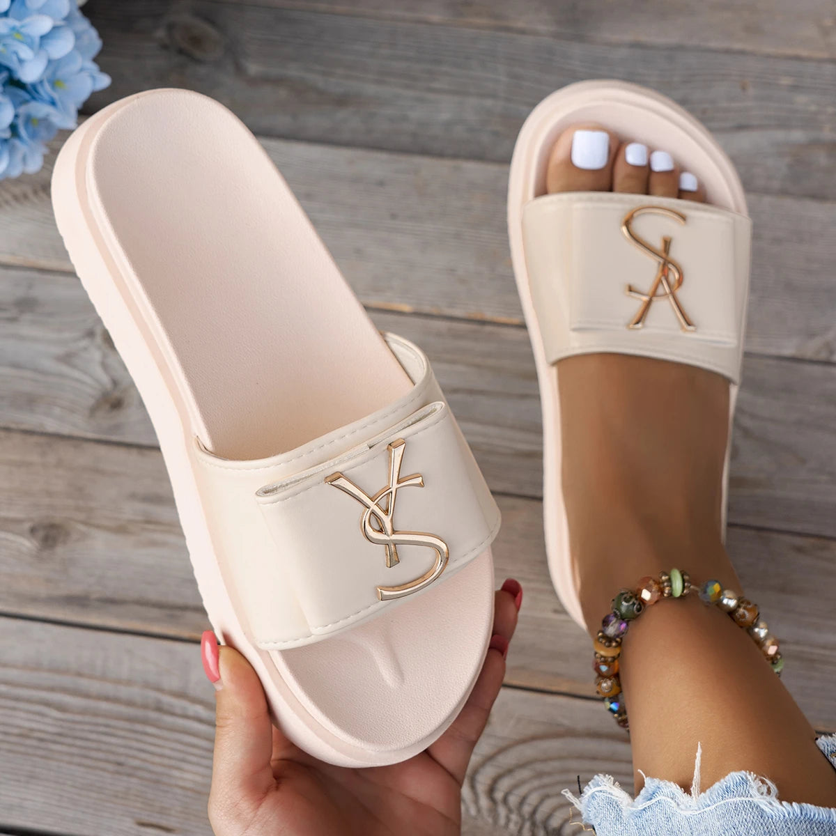 Women’s Platform Slides Casual Non-Slip Slippers