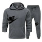 Men's Casual Fitness Printed Hooded Pullover and Pants