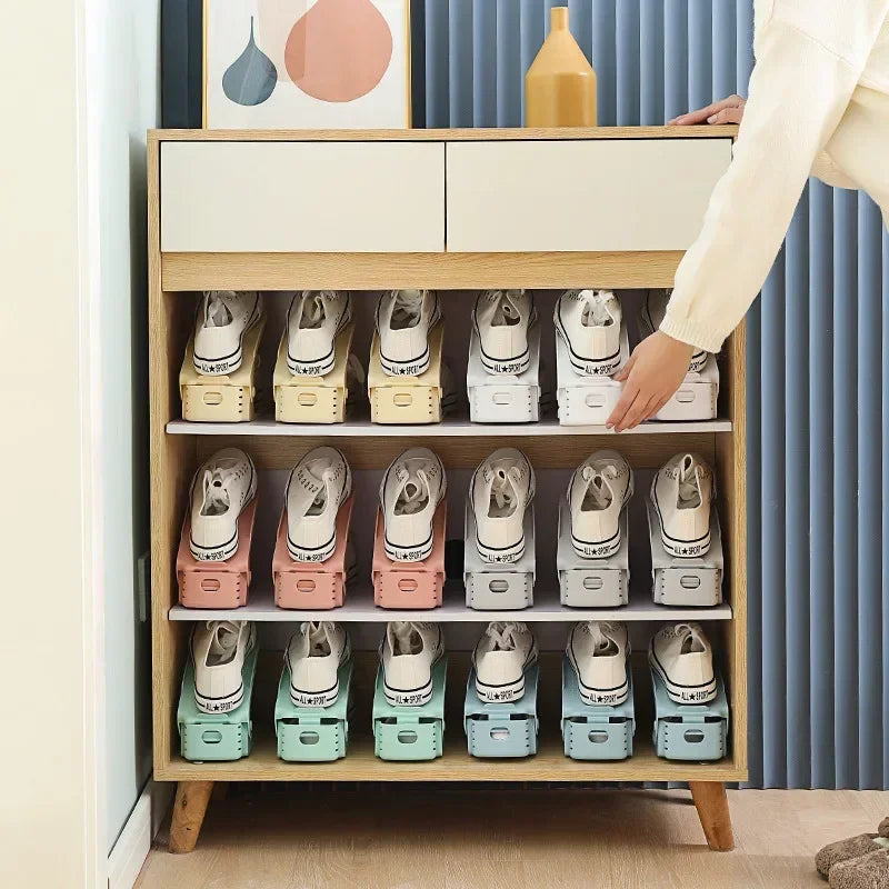 10 Pcs Adjustable Shoe Stacker Organizer Rack