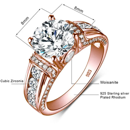 2ct Moissanite Diamond Ring for Women in Sterling Silver