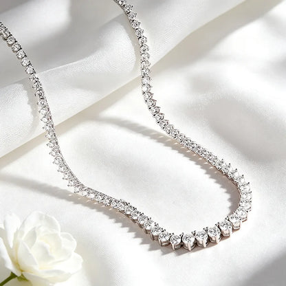 Moissanite Tennis Necklace in 925 Sterling Silver