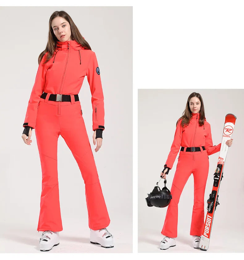 Gsou Women's Winter Snow Jumpsuit Waterproof Ski Suit