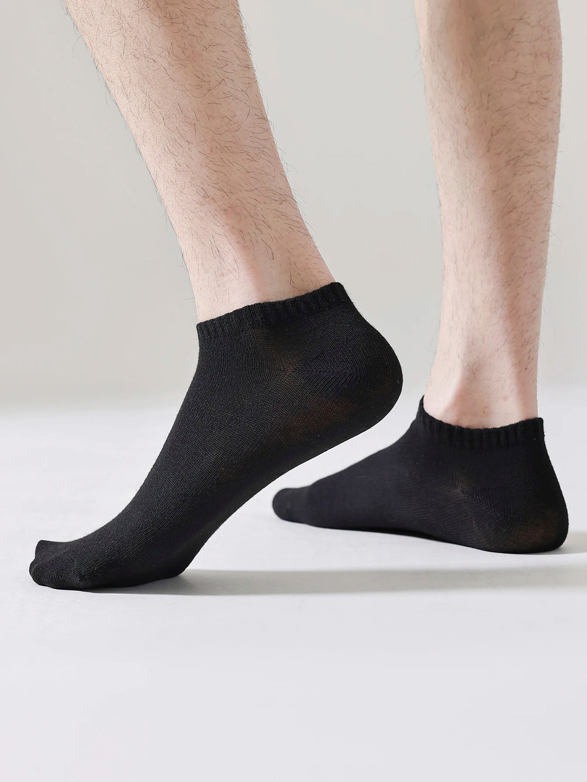Men's Casual Black Crew Socks - 10 Pairs Polyester