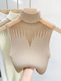 Mesh Knitted Tank Top Women Sleeveless Chic Cut Out