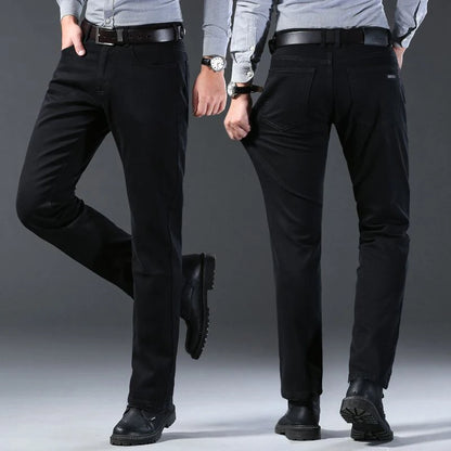 Men's Slim Black Denim Jeans with Slight Stretch