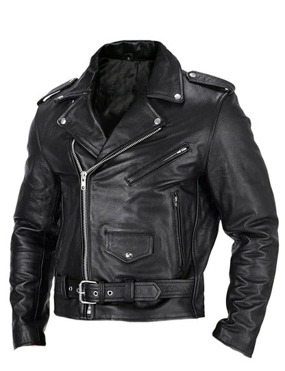 Men's Slim Fit PU Leather Motorcycle Jacket