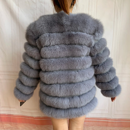 4in1 Real Fox Fur Coat for Women