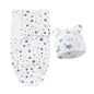 Cartoon Printed Cotton Baby Blanket Hat Set