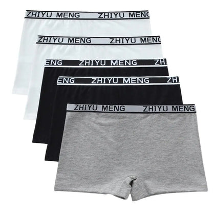 Teenage Girls Cotton Panties Solid Color Mid Waist Briefs