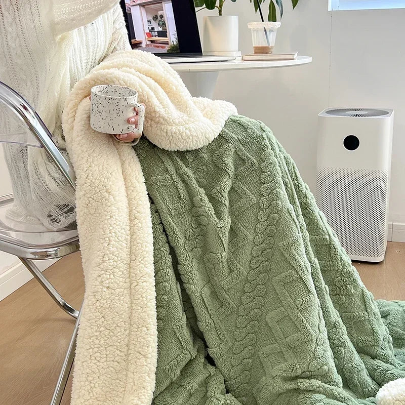 Soft Woolen Blanket, 100% Polyester, Striped Design