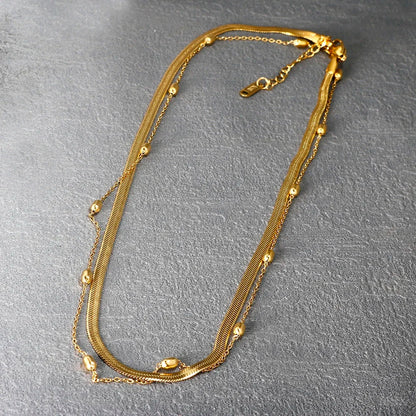 Vintage Textured Stainless Steel Necklace