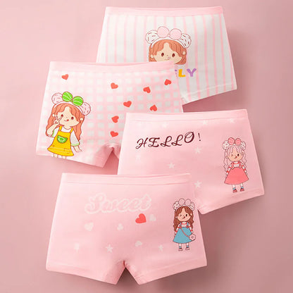 Summer Girl Cartoon Cotton Boyshorts Underwear Set