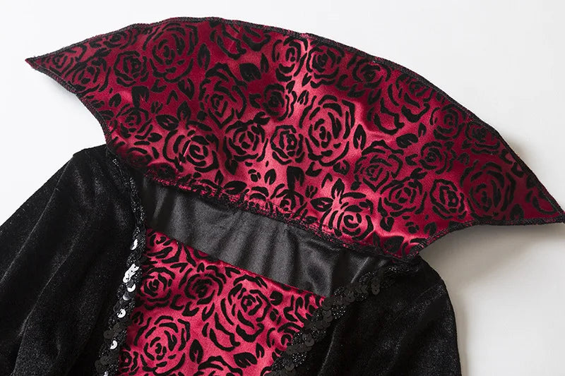 Halloween Vampire Dress for Kids in Scarlet Gothic Style