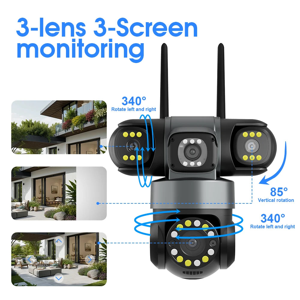 10K 20MP Outdoor WiFi PTZ Security Camera with 360° Zoom