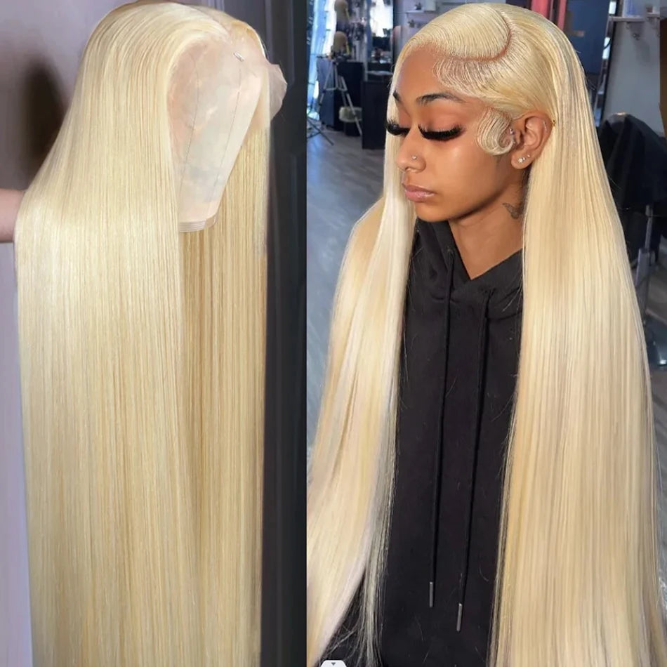 Blonde 613 Lace Front Human Hair Wig 40 Inch Straight
