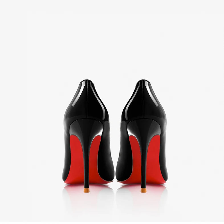 Black Patent Leather Pointed Toe High Heels