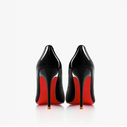 Black Patent Leather Pointed Toe High Heels