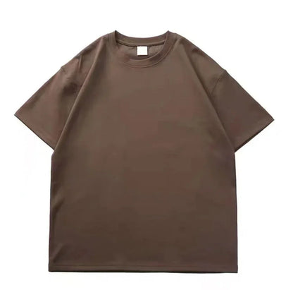 Black White Cotton T-Shirt Heavy-Duty Short Sleeves