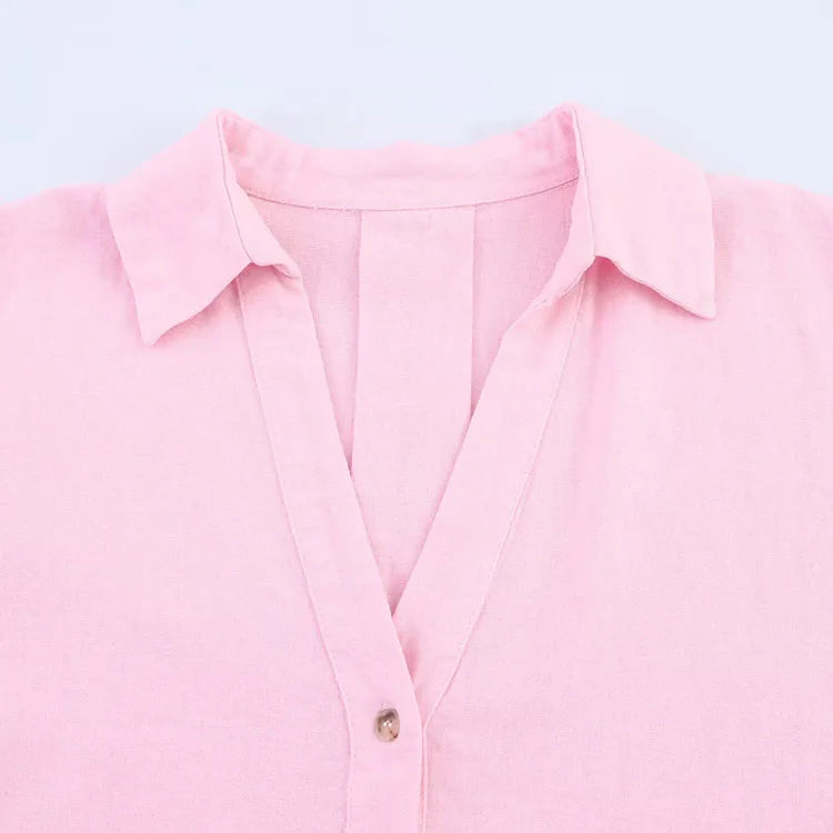 Wide Sleeved Asymmetric Hem Shirt for Women