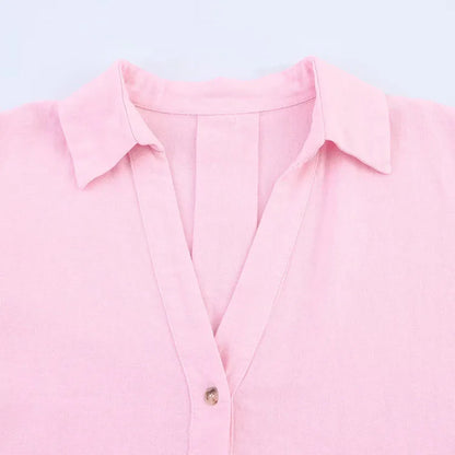 Wide Sleeved Asymmetric Hem Shirt for Women